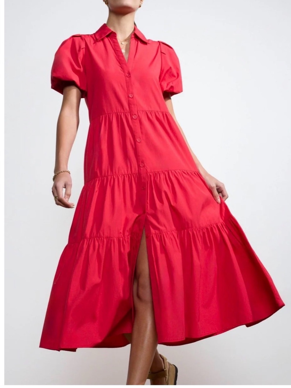 BROCHU WALKER THE HAVANA DRESS SIZE SMALL RED WORN 1x